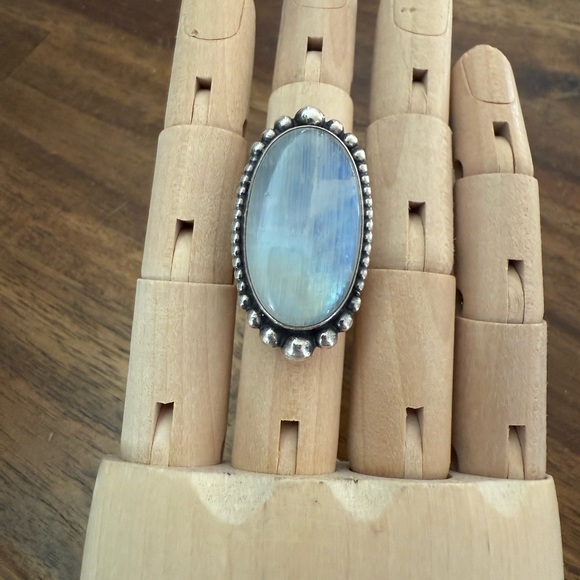 Silver Moonstone Statement Ring